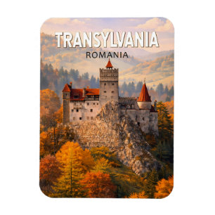 Transylvania Romania Illustration Travel Art Vinta Magnet