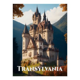 Transylvania Romania Travel Poster