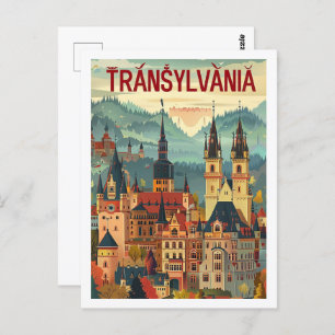 Transylvania Romania Vintage Famous Travel Place Postcard