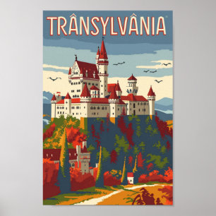 Transylvania Romania Vintage Famous Travel Place Poster