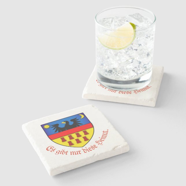 Transylvanian Saxons coat of arms personalized Stone Coaster (Side)