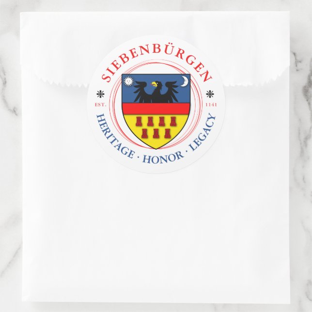 Transylvanian Saxons Crest Classic Round Sticker (Bag)