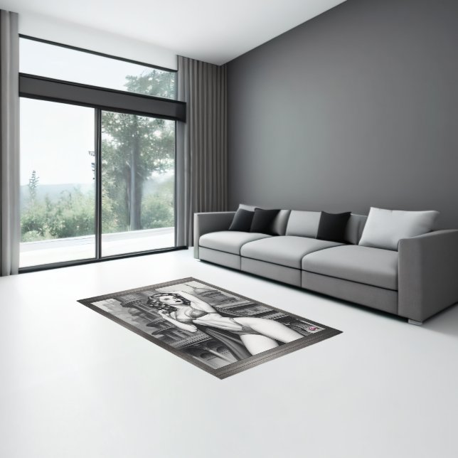 Tranya Of The Retro Age Of Pin Up Girl by Xzendor7 Rug (Insitu (Indoor 3))