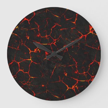 Trap Hot Lava Large Clock by FallnAngelCreations at Zazzle