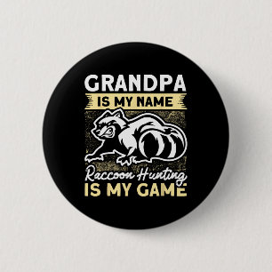 Trap Hunting Grandpa Coon Hunter Raccoon Hunting Button