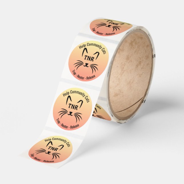 Trap Neuter Release Community Cats Design Classic Round Sticker (Roll)