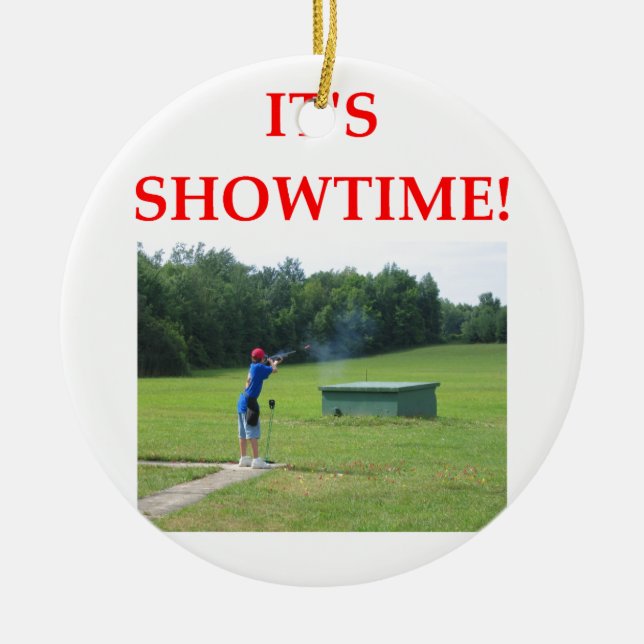trap shooting ceramic ornament (Front)