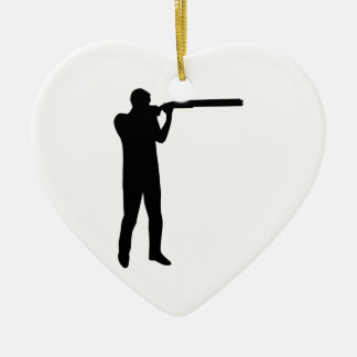 Trap shooting ceramic ornament