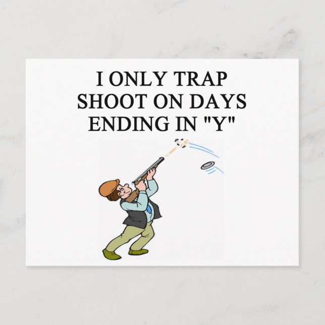 TRAP shooting joke Postcard (Front)