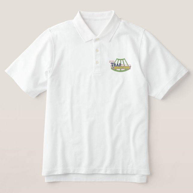 Trap Shooting Logo Embroidered Polo Shirt (Design Front)