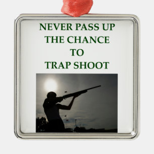 trap shooting metal ornament