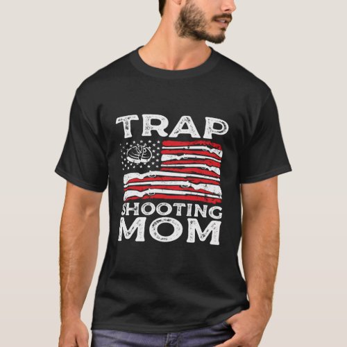 Trap Shooting Mom Gun Rights American Flag Mother T_Shirt