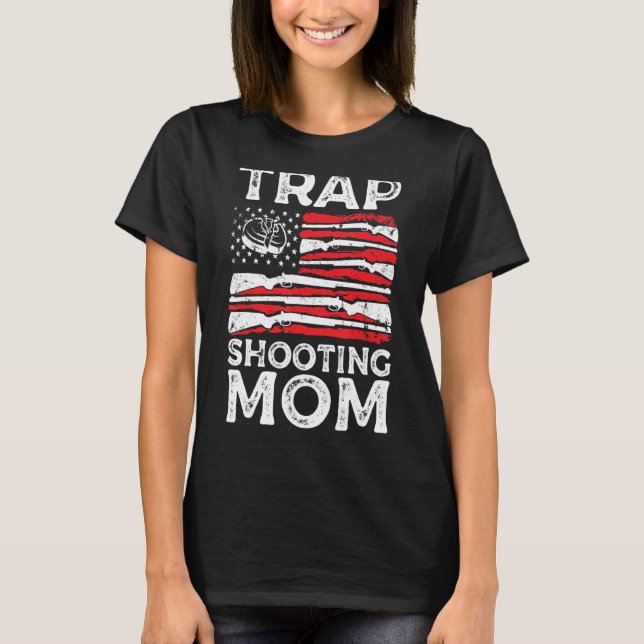 Trap Shooting Mom Gun Rights American Flag Mother' T-Shirt (Front)