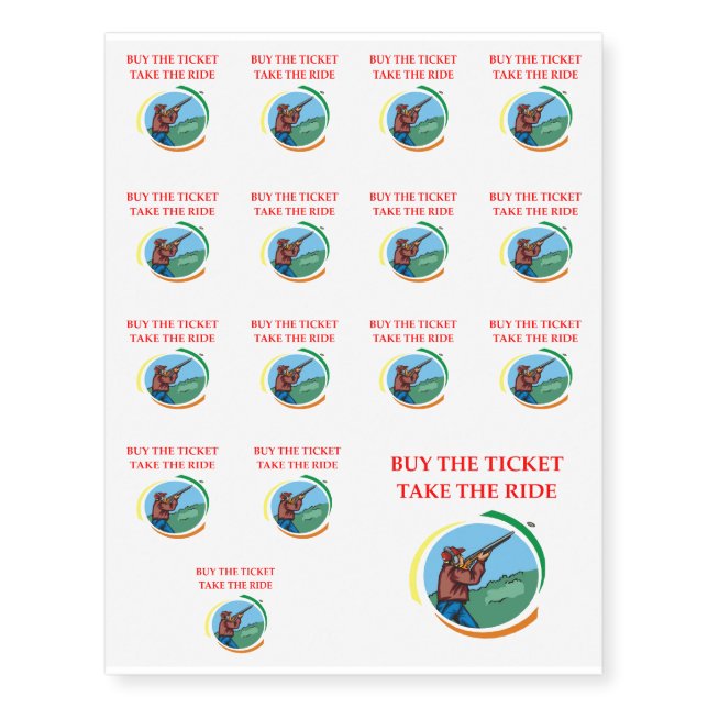 trap shooting temporary tattoos (Front)