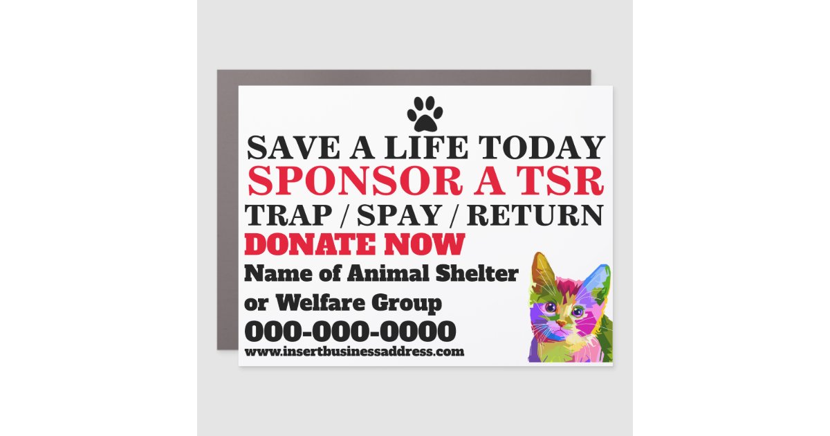 Trap Spay Return Tnr Feral Cat Illustration Animal Car Magnet