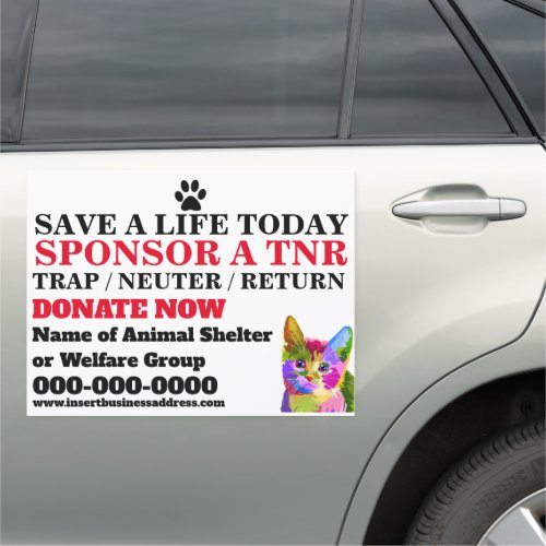 Trap Spay Return TNR feral cat illustration rescue Car Magnet