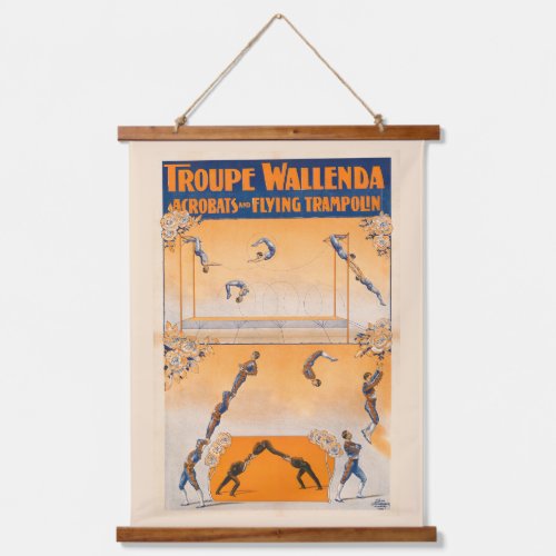 Trapeze Acrobats And Flying Trampolin Hanging Tapestry