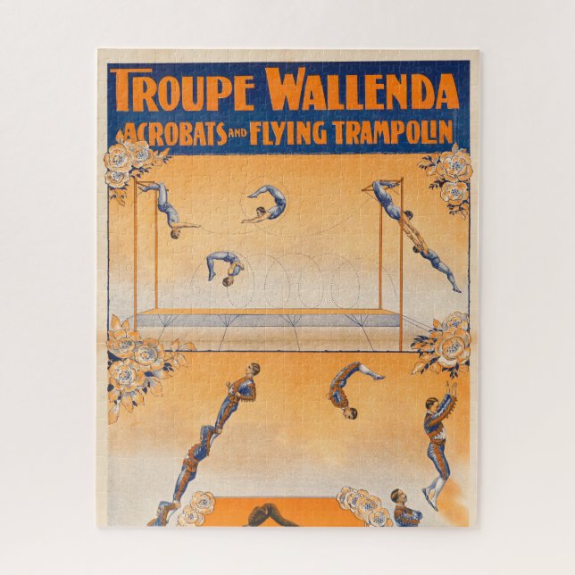 Trapeze, Acrobats And Flying Trampolin Jigsaw Puzzle (Vertical)
