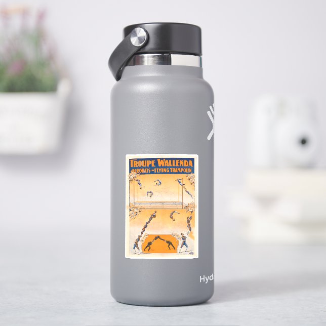 Trapeze, Acrobats And Flying Trampolin Sticker (HydroFlask)