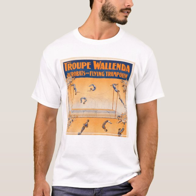 Trapeze, Acrobats And Flying Trampolin T-Shirt (Front)