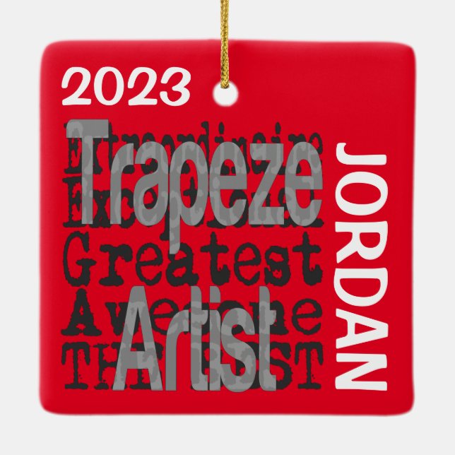 Trapeze Artist Extraordinaire CUSTOM Ceramic Ornament (Back)