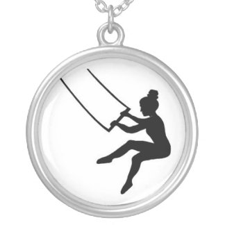 trapeze artist silver plated necklace
