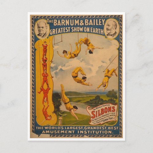 Trapeze artists Barnum  Bailey 1896 Postcard