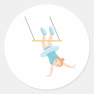 Trapeze Girl Classic Round Sticker