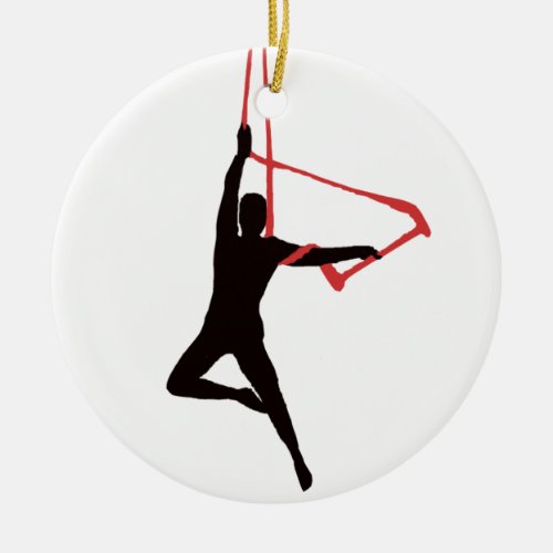 Trapeze Swing Aerialists Ceramic Ornament