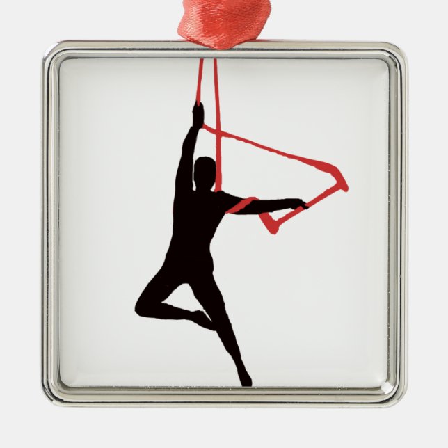 Trapeze Swing Aerialists Metal Ornament (Front)
