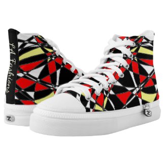 Trapezoidal Contraption High-Top Sneakers