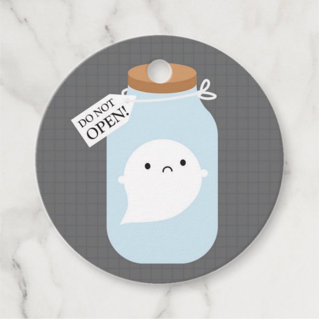 Trapped Little Ghost Favor Tags (Front)