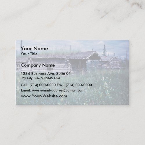 Trapper Cabin Along the Banks of the Coleen River Business Card Templates