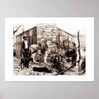 Trappers and their cabin, USA