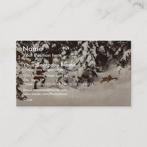 Customizable Trapping lynx, Russia classic Photochrom Business Card Templates