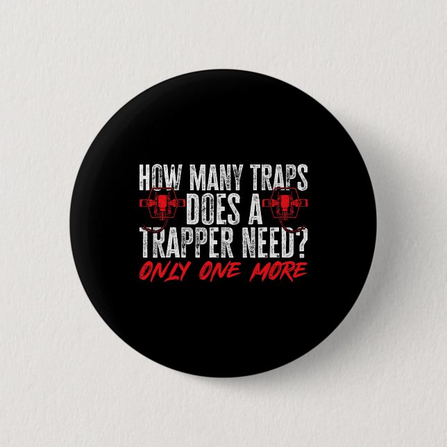 Trapping Trap Hunting Trapper 2  Button (Front)