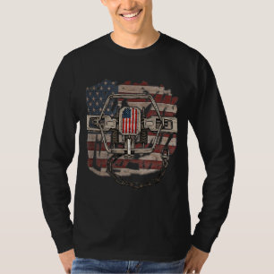 Trapping with Distressed American Flag for Trapper T-Shirt