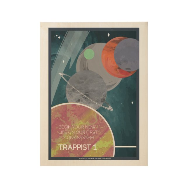 Trappist 1 Art Deco Space Travel Poster (Front)