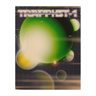 TRAPPIST-1 science fiction poster. Wood Wall Decor