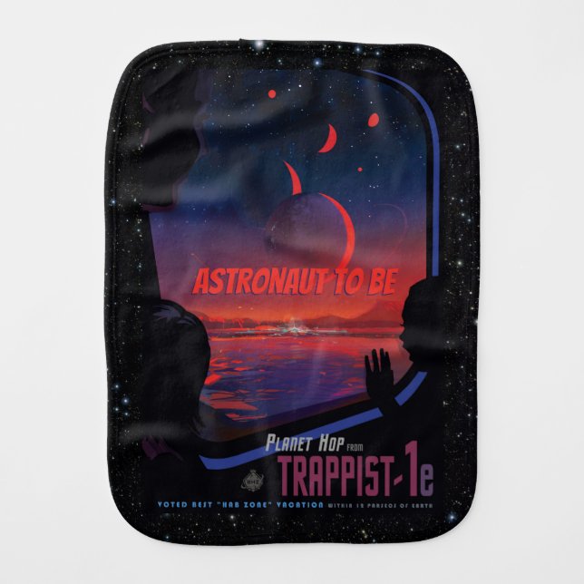 TRAPPIST-1 System Planet 1e - Future Astronaut Baby Burp Cloth (Front)