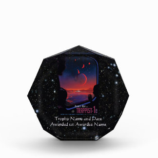 TRAPPIST-1 System Planet 1e retro space tourism ad Acrylic Award