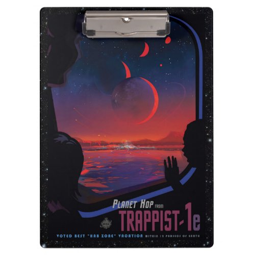 TRAPPIST_1 System Planet 1e retro space tourism ad Clipboard