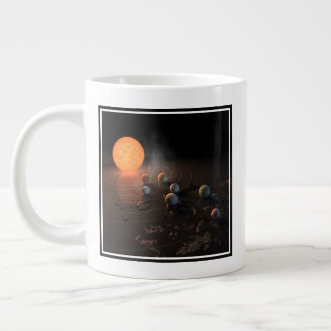 Trappist-1's Seven Planets In Orbit Around Star. Giant Coffee Mug (Left)
