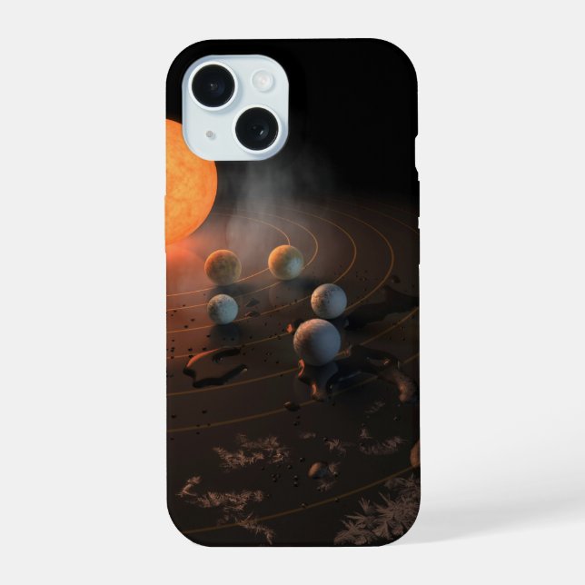 Trappist-1's Seven Planets In Orbit Around Star. iPhone 15 Case (Back)