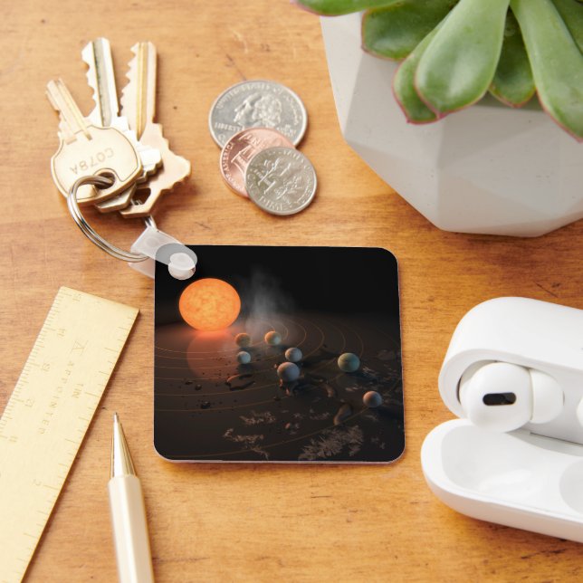 Trappist-1's Seven Planets In Orbit Around Star. Keychain (Desk)