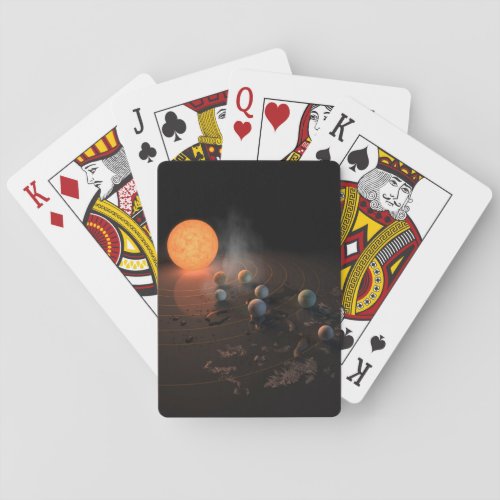 Trappist_1s Seven Planets In Orbit Around Star Playing Cards