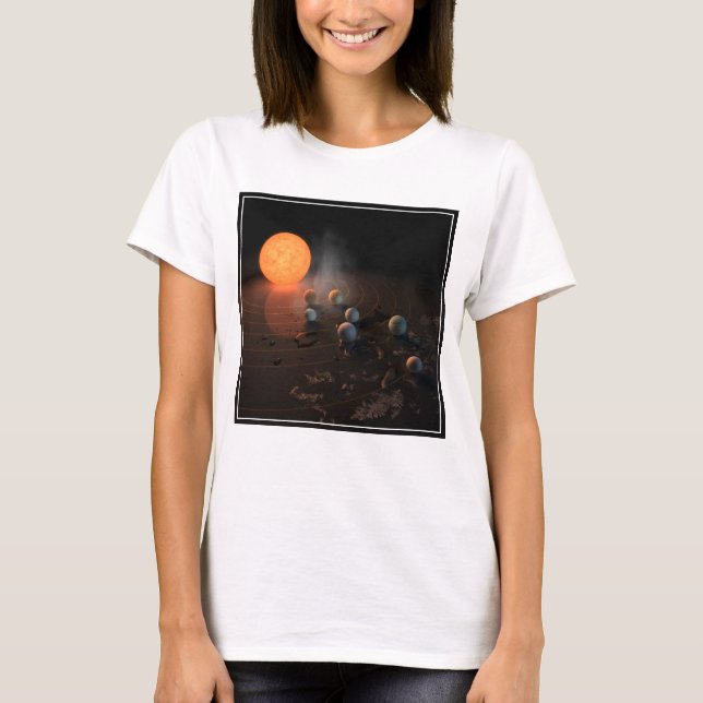 Trappist-1's Seven Planets In Orbit Around Star. T-Shirt (Front)