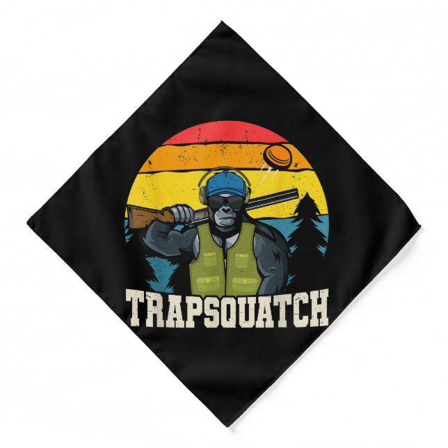 Trapsquatch Bigfoot Funny Clay Trap Shooting Men Bandana (Front)