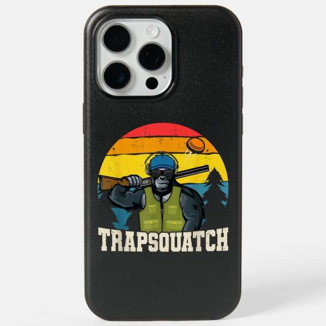 Trapsquatch Bigfoot Funny Clay Trap Shooting Men iPhone 15 Pro Max Case (Back)