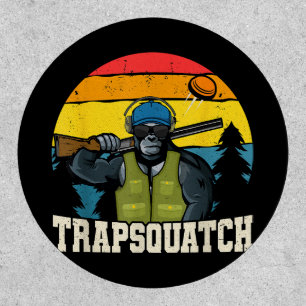 Trapsquatch Bigfoot Funny Clay Trap Shooting Men Patch